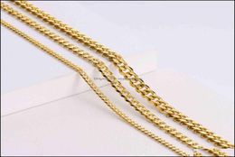 Pendant Necklaces Hip Hop Womens Men Necklac Cadenas Cubanas 18K Gold Plated Thick Cuban Link Chain Stainls Steel Drop Delivery7930352