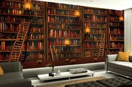 bedroom wallpaper 3D mural decoration painting wallpaper book bookshelf wallpapers background wall4719533