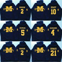 CeoMitNess Men Michigan Wolverines Coollege Jersey 5 Jabrill Peppers 4 Jim Harbaugh 10 Brady 2 Charles Woodson 21 Howard Jerseys Hoodies Sweatshirts