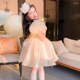 Girl Dresses 1-6T Girls Casual Bow Puffy Birthday Dress Children's Clothing Elastic Soft Fashion Comfortable Party Travel Delicate