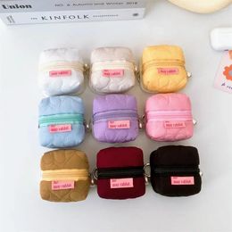 Storage Bags Fashion Kawaii Coin Bag Portable Wireless Earphone Protective Case Candy Colour Square Three-dimensional Mini Cute Purse