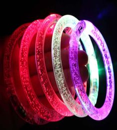 100pcs LED Flash Blink Blinking Color Changing Light Lamp Party Decoration Wedding Fluorescence Club Stage wrist Bracelet Bangle9624659