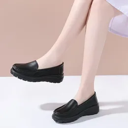 Casual Shoes 2024 White Black Women's Footwear Platform Wedge Comfortable Soft Non-slip Work For Women