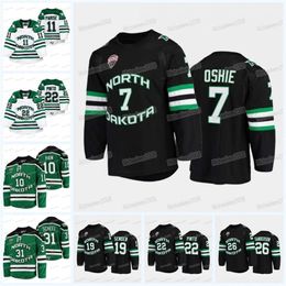 CeoMitNess NCAA North Dakota College Hockey Jersey T.J. Oshie Gavin Hain Ethan Frisch Ashton Calder Riese Gaber Mark Senden Shane Pinto Kawaguchi Adam