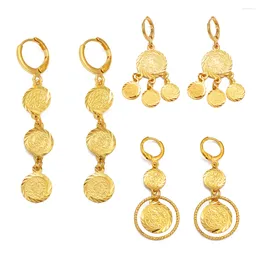 Dangle Earrings Anniyo Arab Ancient Coins Gold Plated Metal For Women Mama African Middle Eastern Bride Wedding Dowry