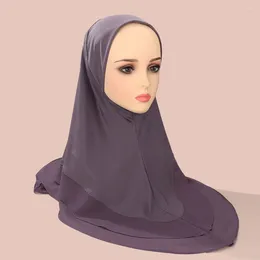 Ethnic Clothing Malaysia Muslim Women Instant Hijab Chiffon Pull On Ready Wear Scarf One Piece Amira Islamic Shawl Wrap Turbante Headscarf