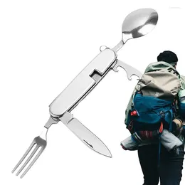 Dinnerware Sets Camping Detachable Cutlery 4 In 1 Hiking Set Multitools Flatware Picnic Utensil Backpacking Multitool