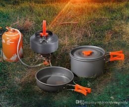 LookWill buyOutdoor cooking pot set outdoor cooking pot set 23 people camping teapot portable Aluminium pot set3985061