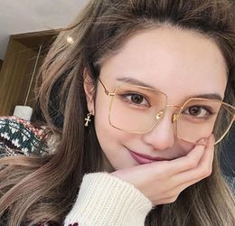 Korean Fashion Square Clear Glasses Women 2018 New Oversized Eyewear Spectacle Frames Transparent Oculos Eyeglasses Fake Glasses6766648