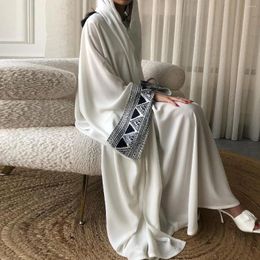 Ethnic Clothing Ramadan Dubai Women Embroidery Abaya Islamic Maxi Dress Open Kimono Cardigan Kaftan Muslim Eid Mubarak Djellaba Caftan Robe