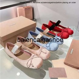 miui casual shoes New ballet womens satin bow comfortable flat bottom dance ladies and girls holiday stretch Mary Jane shoes 2022 miumiuss