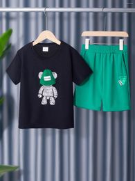 Clothing Sets Summer Baby Clothes Set Children Boy Girl Short Sleeve Tshirts And Shorts Suit Kid Cartoon Bear Top Bottom 2pcs Tracksuit