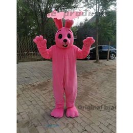 Fashion Mr Rabbit Real Picture Pink Bunny Mascot Costume Fancy Outfit Designer Cartoon Character Party Dress Activity Clothing 495