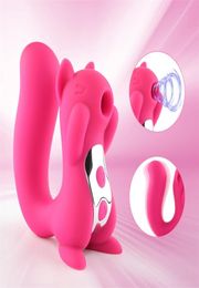 Cute Squirrel Shape Nipple Sucker Vibrator for Women Sex Toys GSpot Clit Stimulator High Frequency Tongue Erotic Toy Couple 210626563771