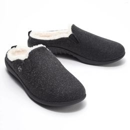 Slippers Winter Plush Fleece Lined Slip On House Shoes Soft Anti-Skid Unisex Feet Wear For Indoor Outdoor El