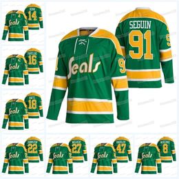 CeoMitNess California Golden Seals 2022 Heritage Classics Jersey Joe Pavelski Tyler Seguin Jamie Benn Jason Robertson Michael Raffl Joey Johnston Roope