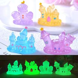 Decorative Figurines 5/10/20pcs Mini Resin Castle Miniature Figures 3D Luminous Little Ornament Micro Landscape DIY Dollhouse Garden