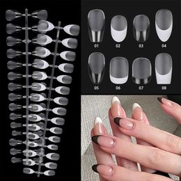30Pcs Nail Tip Nude French Fake Fashion Frosted Wearable False Nails Simple Full Cover Press on DIY Wear Tool 240423