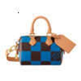 أكياس Kids Luxury Brand Men's Bag Blue Checkerboard Canvas Speedy18 Bage Bag Bag Crossbody Bag N40595