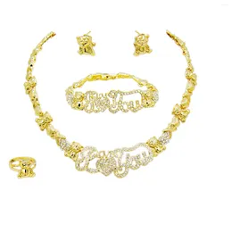 Necklace Earrings Set Simple And Exquisite Jewellery Suitable For Weddings Daily Gatherings In Gold Colour