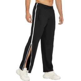 Clothing Men Zip Button Splicing Casual Away Tear Pants Basketball Sweatpants With Training Masculinas Roupas Pockets 240429