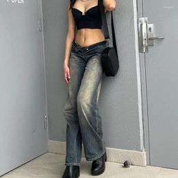 Women's Jeans Women Streetwear Pockets Mom Patchwork Cargo Women's Punk Boyfriend Low Waist Pants Harajuku Skinny 2024