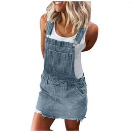 Casual Dresses Women'S Summer Sexy Sleeveless Sling Denim Workwear Suspender Skirt Evening Dress Loose For Women