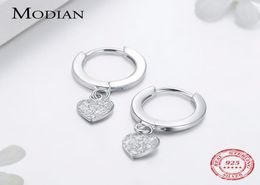 Modian New Luxury Solid 925 Sterling Silver Hearts Stars Dangle Earrings Fashion Silver Jewerly For Women Wedding Earring Gift9000299