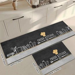 Carpets 1pc Minimalist Kitchen Floor Mat Crystal Velvet Absorbent Dirt Resistant Long Strip Household Entrance Door Foot