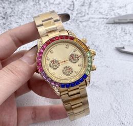 2022 luxury mens watches All Dials Working Quartz Watch Diamond watches high quality Top Brand Chronograph clock Steel belt fashio8272902