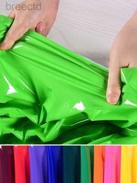 Fabric Super Bright Elastic PU Mirror Leather Fabric for Sewing Dresses Waterproof PU Design by Half Meter d240503