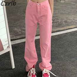 Women's Jeans Baggy Casual Fashion Simple Vintage Chic High Waist Streetwear Sexy College Girls Denim Mopping Trousers Summer