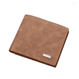 Wallets 2024 Short Retro Leather For Men Business Man Id Card Holder Purse Slim Male Po Cartera Hombre