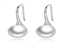 925 Sterling Silver Elegant Round Pure Love Pearl Drop Earrings for Women Fine Jewelry Brincos SCE0378406952