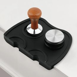 Espresso Coffee Tampers Mat Silicone Tamper Holder Corner Pad Antiskid Barista Coffeeware Tamping Tools 240416