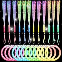 Party Decoration LED Light Up Fibre Optic Wands Flashing Bracelets Glow Stick Luminous Toys Concerts Birthday Favours Goodie Fillers