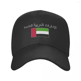 Ball Caps United Arab Emirates Country Name With Flag Sun Baseball Cap Breathable Adjustable Men Women Outdoor Soccer Hat For Gift