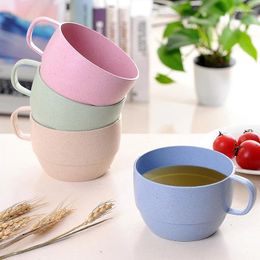 Mugs Nordic Style Plastic Tea Cup Coffee Milk Drink Eco-friendly Reusable Wheat Straw Travel Bathroom Toothbrush