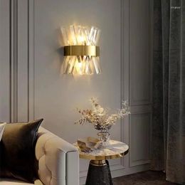 Wall Lamp IWP Modern Crystal Gold Luxury Stair Light LED Copper Decoration For Bedroom Living Room Dining Hall Aisle