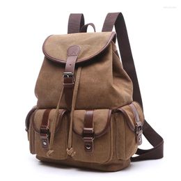 Backpack Scione Vintage Canvas Backpacks Multifunction Drawstring Casual Travel Shoulder Bags Large Laptop School Pack For Women Men