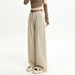 Women's Jeans Baggy Women High Waisted Denim Pants Khaki Button Full Length Wide Leg Fashion Vintage Y2K Casual Loose Trousers