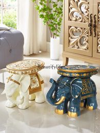 Decorative Figurines European Entry Lux Shoe Changing Stool Living Room Entrance Doorway Creative Footstool Cloakroom Elephant