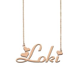 Loki name necklaces pendant Custom Personalised for women girls children friends Mothers Gifts 18k gold plated Stainless stee7926666