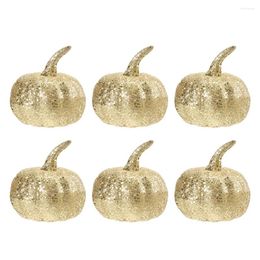 Decorative Flowers 6 Pcs Harvest Pumpkin Decor Artificial Foam Adornment Halloween Party Cupboard Models Simulated