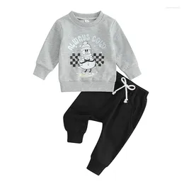 Clothing Sets Toddler Baby Boy Christmas Outfits Letter Snowman Long Sleeve Sweatshirts And Pants 2Pcs Born Christams