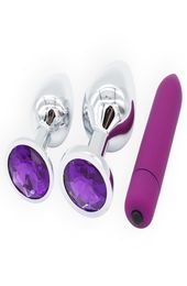 Domi 3pcs Stainless Steel Butt Plug Dildo Vibrator Anal Plug Adult Massager Balls Sex Anal Toys C190302019373944