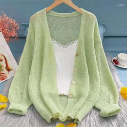 Women's Knits Korean Vintage Harajuku Long Sleeve Women Cardigan Sweater Casual Loose Fall Streetwear Tops Coat Chic Lazy Wind Y2k