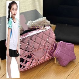 Kids Bags Luxury Brand CC Bag Ladies Luxury Designer Patent Leather Star Coin Charm Pouch Square Bags Classic Mini Flap Quilted Purse Shimmer Glitter GHW Crossbody Sh