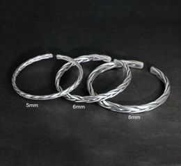 Heavy Solid 999 Pure Silver ed Bangles Mens Sterling Silver Bracelet Vintage Punk Rock Style Armband Man Cuff Bangle G091687554758691795