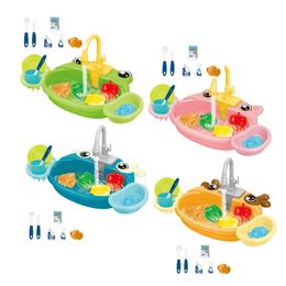 Kids Sink Dishwashing Set with Running Water Children Role Playing Toy for 240420